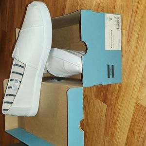 Toms White Canvas Alpargata Cupsole size 11